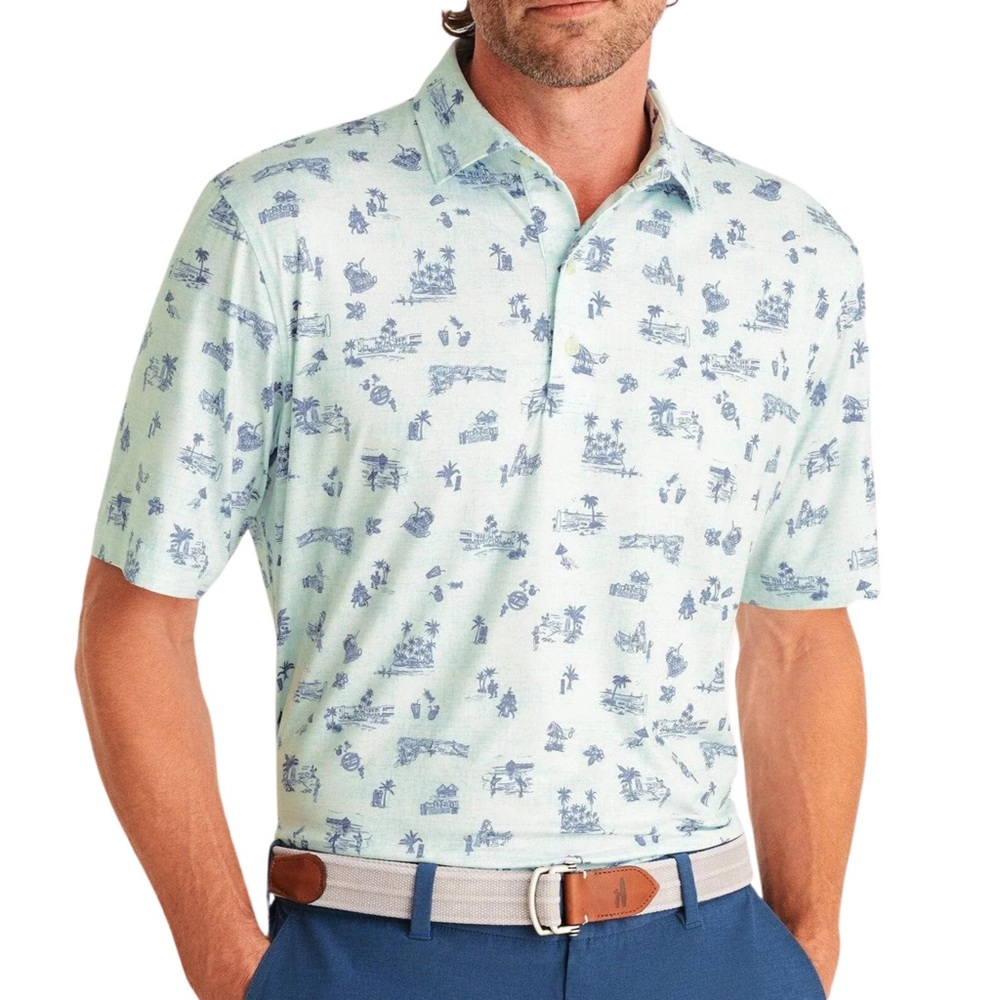 Johnnie-O Blue “Tiki Bar” Featherweight Golf Polo M